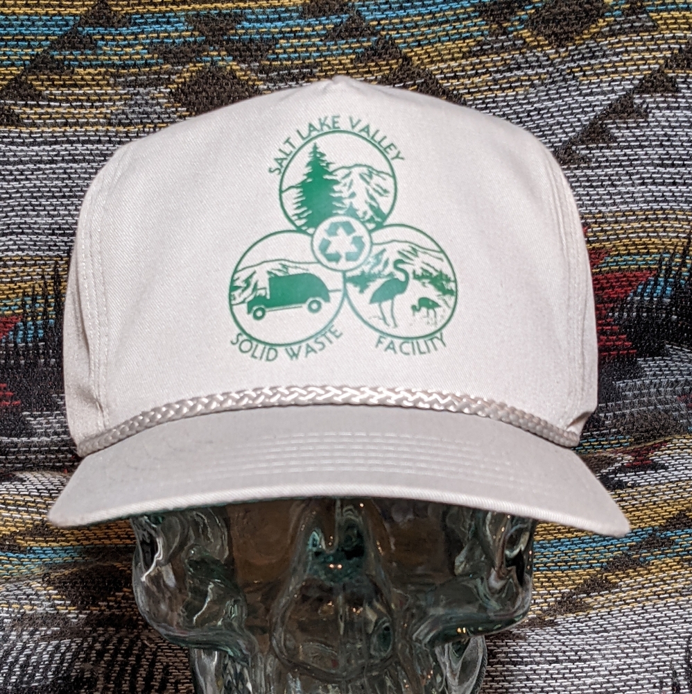 VTG Salt Lake Solid Waste Facility Lt Gray Canvas Rope Snapback. Cleaned.